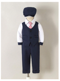 4pcs Baby Boys' Vintage Style Formal Outfit Set