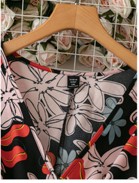 Plus Size Women Boho Ruffle Sleeve Overlap Collar Floral Casual Short Sleeve Dress Carousel 4