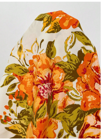 Plus Size Women Floral Print Lantern Sleeve Elegant Dress  Carousel 2