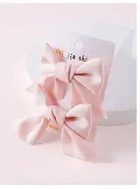 2pcs Set Elegant Minimalist Stylish Bow Knot Hair Clips, Cute For Teen