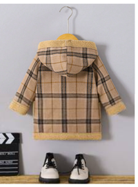 Baby Boy Carnival Plaid Pattern Warm Fleece Hooded Long Sleeve Jacket Carousel 1