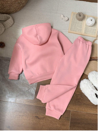  2pcs Young Girls Oversized Letter Pattern Casual Hoodie Sweatshirt And Pants Set
