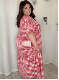 Plus Size Plaid Print Casual  Dress Carousel 4