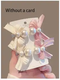 4pcs/Set Sweet Bow White & Pink Hair Clip Set