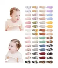 50/20/10 Pieces Baby Girl Cute Toddler Press Button Hair Clips With Flower Pattern 