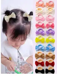 10pcs/Set Teen Solid Color Bow Scrunchies Random Colors Cute Teen Hair Ties Elastic Hair Bands 