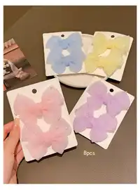 8pcs Assorted Color Sweet Style Hair Clips, Suitable For Everyday Use Carousel 4