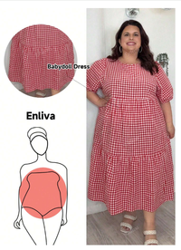 Plus Size Plaid Print Casual  Dress