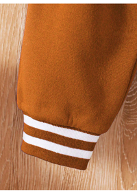 1 Set Baby Boy Cardigan Snap Button Baseball Jacket With Letter Print And Letter Print Elastic Waist Pants Carousel 4