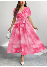 Floral Pattern Loose Fit Plus Size Dress Carousel 2