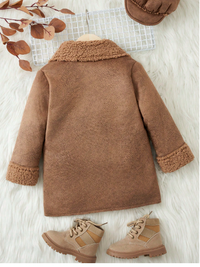 Young Boy Flap Pocket Teddy Lined Overcoat Carousel 2