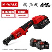 M-WALK 18V Cordless Brushless Ratchet Wrench – Right Angle, 80Nm, 1/2" & 3/8" Drive