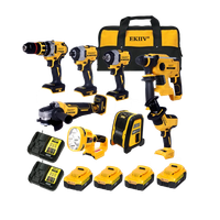 EKIIV 9-Piece Cordless Power Tool Combo Kit | 18V/21V | 3x Batteries | CE Certified Carousel 1