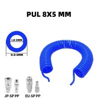 PU Spring Spiral Air Hose with Fittings – 6/9/12/15M Flexible Pneumatic Compressor Hose Carousel 16