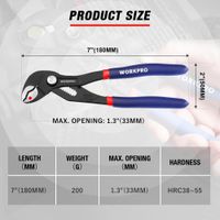 WORKPRO W031331AS Water Pump Pliers – Quick-Adjust Groove Joint, 7" & 10" Sizes Carousel 1