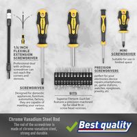 Amartisan 43-Piece Magnetic Screwdriver Set – CR-V Steel with Case, Bits & Magnetizer Carousel 2