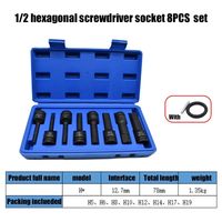 1/2" Drive Hex Impact Bit Socket Set | Cr-Mo Steel | 8pc (H5-H19) or 10pc (H5-H19) | Pneumatic & Battery Tools Carousel 4