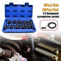1/2" Drive Hex Impact Bit Socket Set | Cr-Mo Steel | 8pc (H5-H19) or 10pc (H5-H19) | Pneumatic & Battery Tools Carousel 6