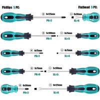 10pc Magnetic Screwdriver Set – Chrome Vanadium Phillips & Flat Head with Non-Slip Handle Carousel 8