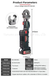 Electric Hydraulic Crimping Tool Kit | 12 Dies | 6T & 12T Models | 6AWG–800MCM Carousel 11