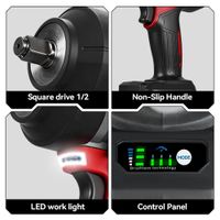 ONEVAN 2800Nm Brushless Impact Wrench | Tool Only | 18V/21V Compatible | 1/2" Drive | LED Light Carousel 8