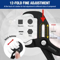 WORKPRO W031331AS Water Pump Pliers – Quick-Adjust Groove Joint, 7" & 10" Sizes Carousel 4
