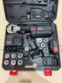 Electric Hydraulic Crimping Tool Kit | 12 Dies | 6T & 12T Models | 6AWG–800MCM Carousel 7
